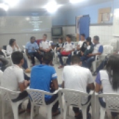 Roda de conversa com alunos da Escola Hevia Valéria Maia de Amorim.